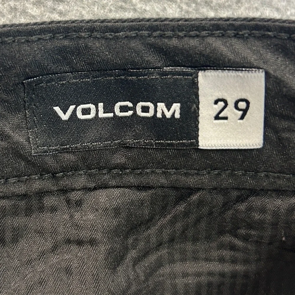Volcom Chino Pants Mens 29 Black Straight Leg Skate Trouser Casual Cotton Blend